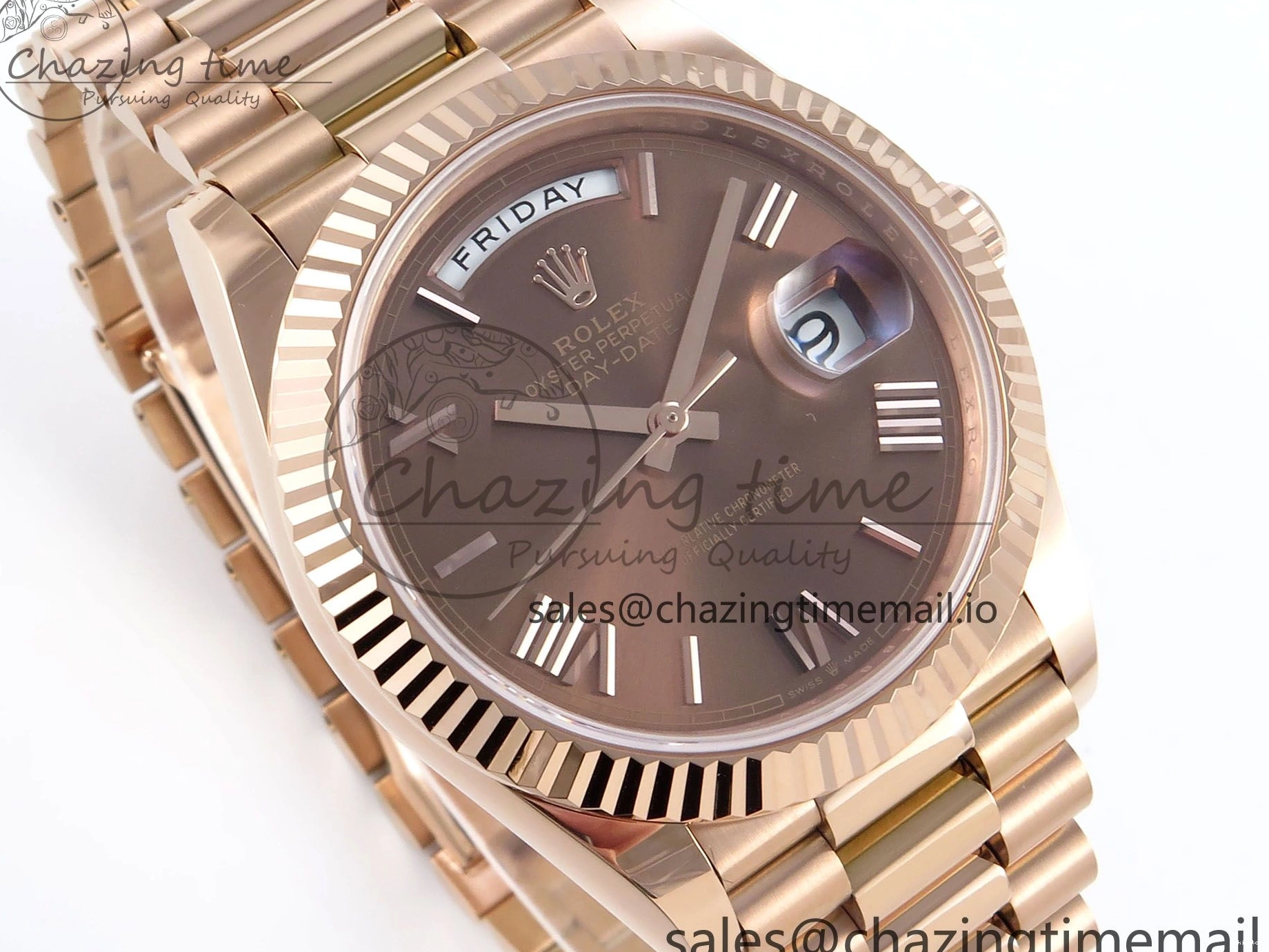 Edition RG Best Weight) Noob on Roman A2836 Bracelet 228235 Dial President 1:1 Date 40 Day (Gain Brown 0503